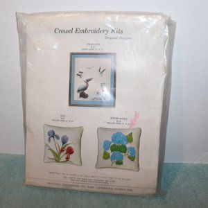 Crewel Embroidery Kit K-16 Hydrangea Pillow